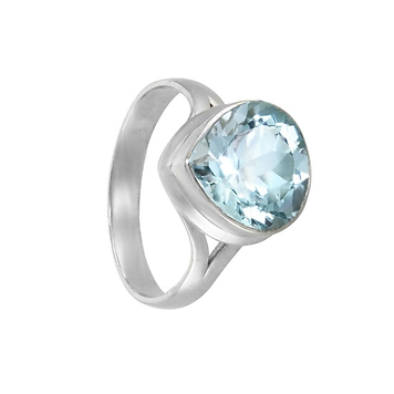серебряное кольцо с голубым топазом капля