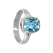 серебряное кольцо с голубым топазом