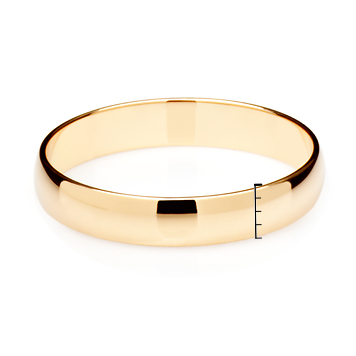 Классическое обручальное кольцо из красного золота 4мм