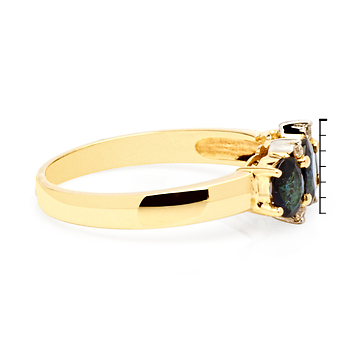 Золотое кольцо с тремя сапфирами и бриллиантами