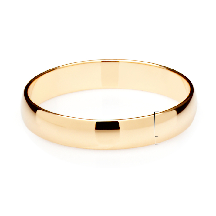Классическое обручальное кольцо из красного золота 4мм