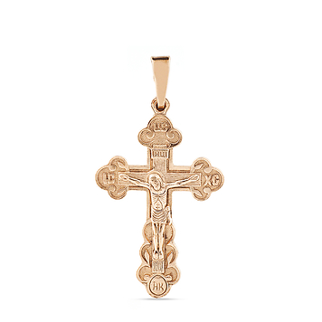 Серебряный крестик с гальваническим покрытием золота