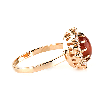 Золотое кольцо с оранжевым камнем