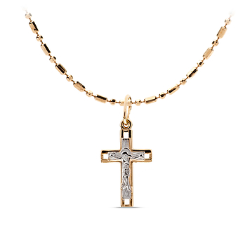 Золотой крест православный "прямой"
