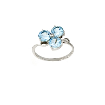 Кольцо с голубыми топазами из белого золота