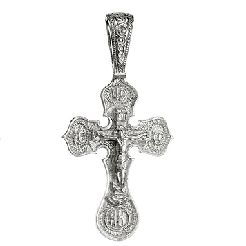 Нательный крест из серебра с распятием