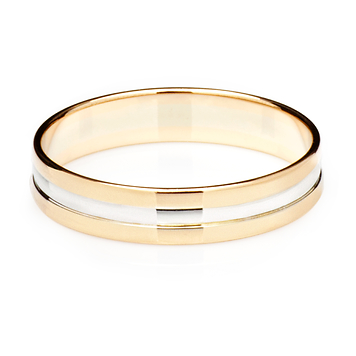 Обручальное кольцо из комбинированного золота 4мм