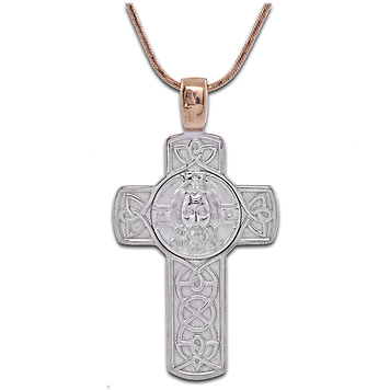 православный Крест из комбинированного золота "двусторонний"