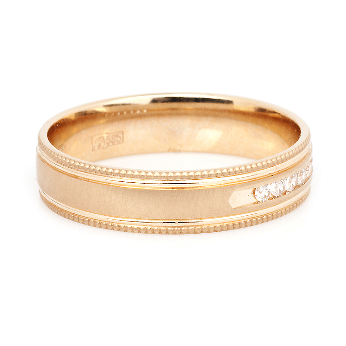 Обручальное кольцо с 7 фианитами из золота