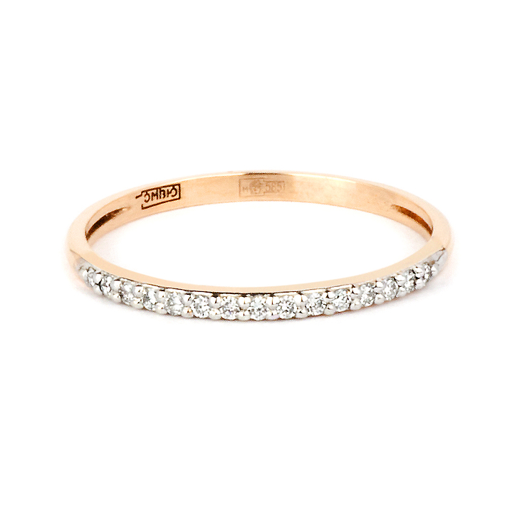 Кольцо "дорожка" из золота с бриллиантами