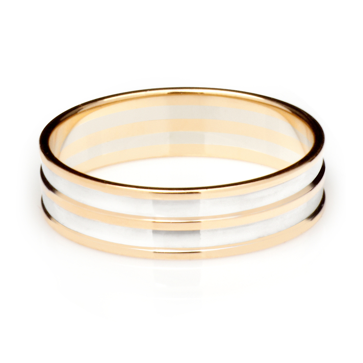 Обручальное кольцо из комбинированного золота 5 мм