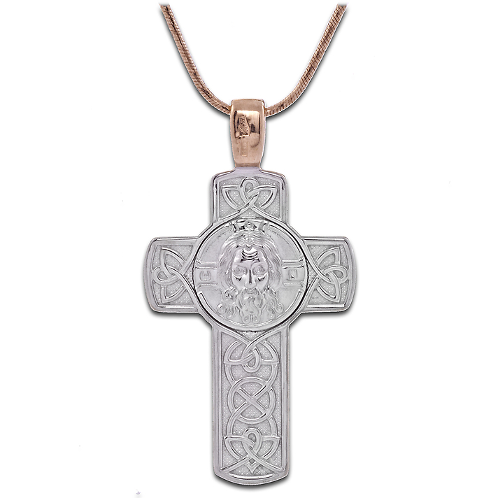 православный Крест из комбинированного золота "двусторонний"