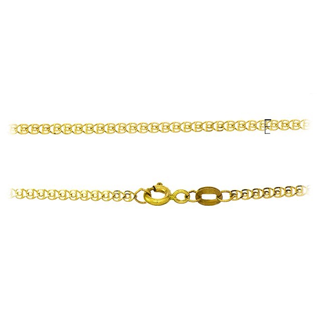 Тонкая цепочка из желтого золота плетения  "love's (Лав)" с алмазной гранью