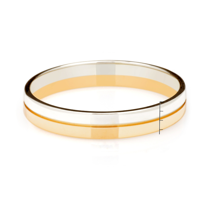 Обручальное кольцо из комбинированного золота 3,5 мм