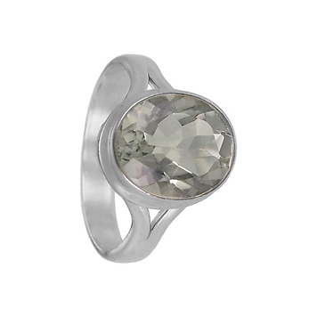 серебряное кольцо с нежно-мятным овальным аметистом