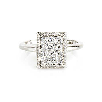 Серебряное кольцо "багет"