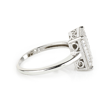 Серебряное кольцо "багет"