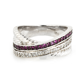 Серебряное кольцо с нанорубинами