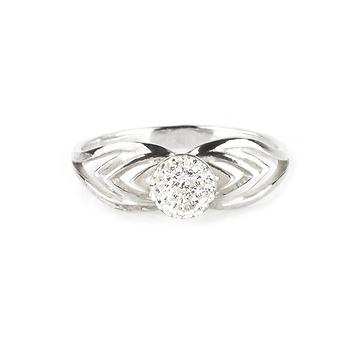 Серебряное кольцо с элементом сваровски