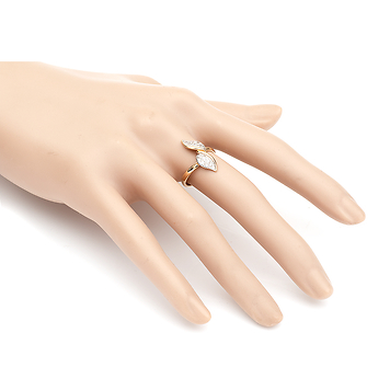 Золотое кольцо "узелок" с фианитами