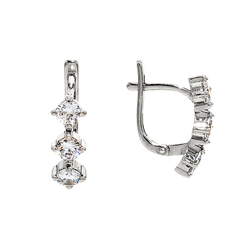 Серебряные серьги дорожки с английской застежкой