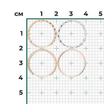 Набор колец, красное и белое золото, б/ц фианиты