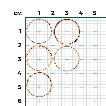 Набор колец, красное и белое золото, б/ц фианиты