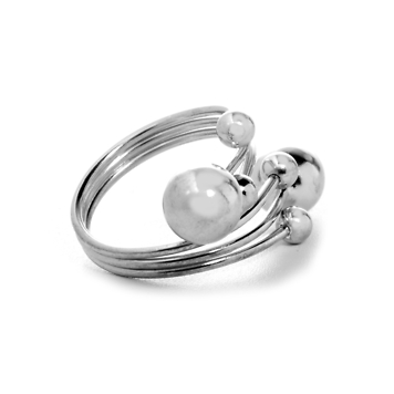 Серебряное кольцо "шары"