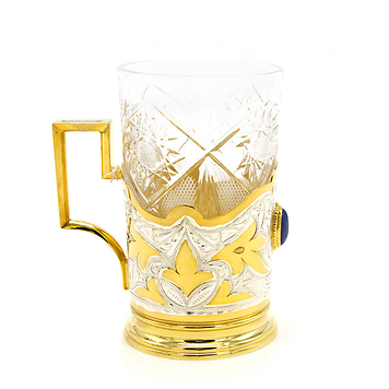 Серебряный подстаканник с дюмортьеритом