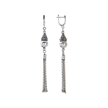 Длинные серьги серебряные "майя"