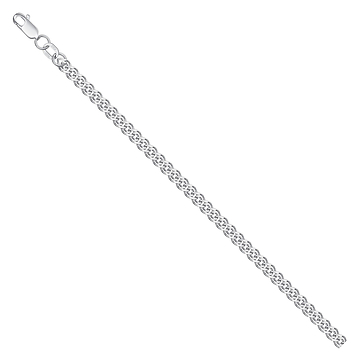 Родированая серебряная цепочка "нонна" с алмазной гранью