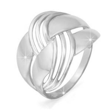 Серебряное широкое родированое гладкое кольцо