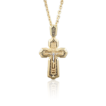 Подвеска, белое и лимонное золото