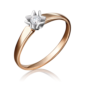 Кольцо, красное и белое золото, бриллианты Кольцо, красное и белое золото, бриллианты