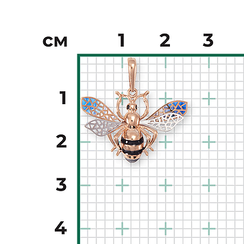 Подвеска, красное золото, черные фианиты