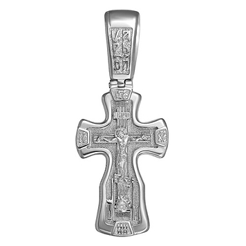 Серебряный православный крест с широкой подвижной петелькой