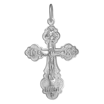 серебряный крест родированный православный