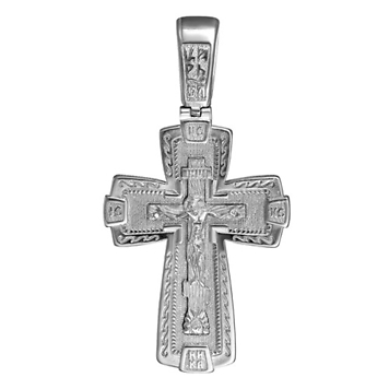 крест православный серебряный 925-й пробы родированный