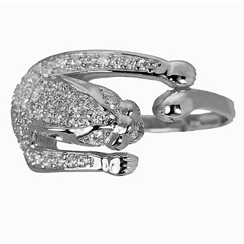 кольцо "пантера" серебро с покрытием