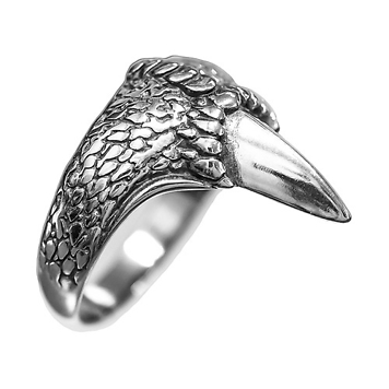 серебряное кольцо дракона с чернением