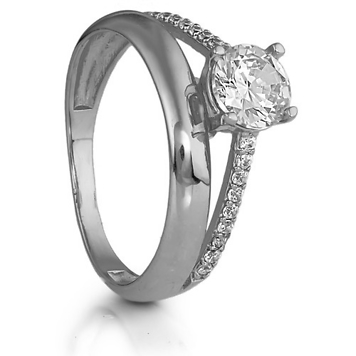 кольцо серебро 925 родиевое покрытие фианиты