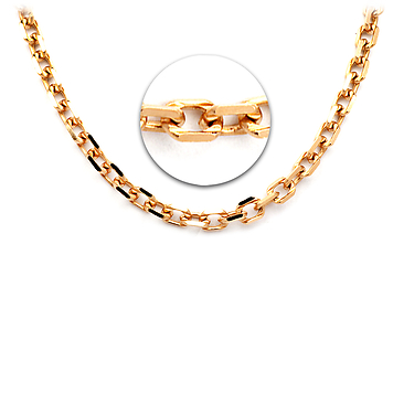 Золотая цепь плетение "Ролло (якорное)" с алмазной гранью