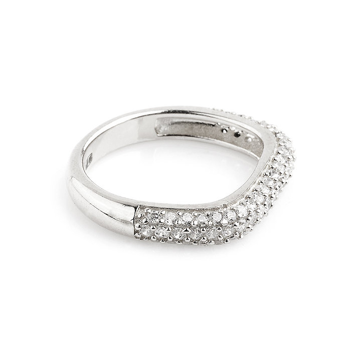кольцо из серебра дорожка с белыми фианитами