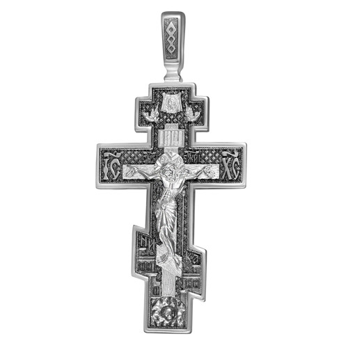 крест крупный серебро чернённое