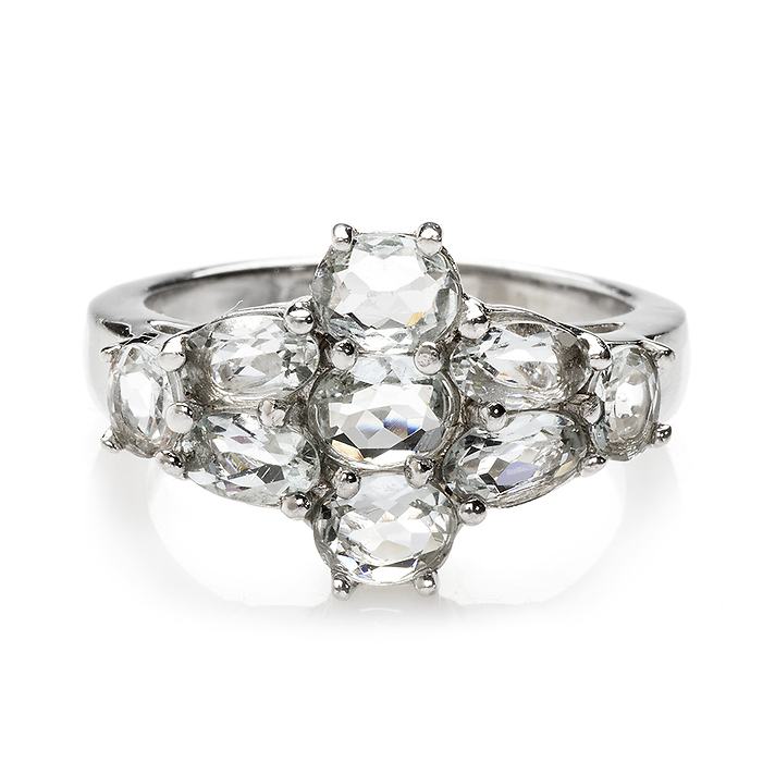 Серебряное кольцо с овальными топазами