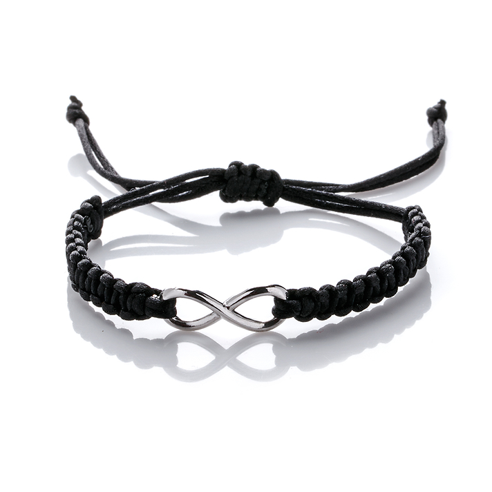 Браслет из черной нити символ "Бесконечность"