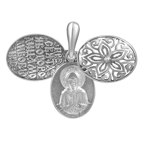 серебряная нательная иконка "Св. Блаж. Матрона"