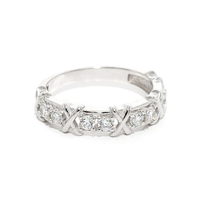 Серебряное кольцо дорожка с родиевым покрытием