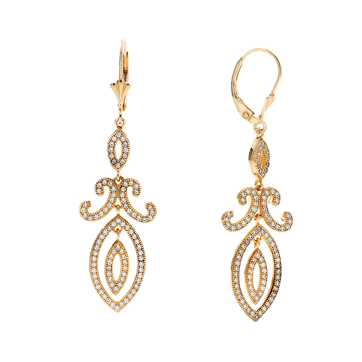 Ажурные серьги "Алина" с позолотой