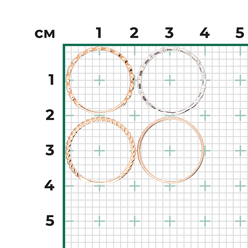 Набор колец, красное и белое золото, б/ц фианиты